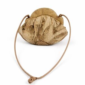Braccialini Beige Snakeskin Leather Shoulder Bag Vintage